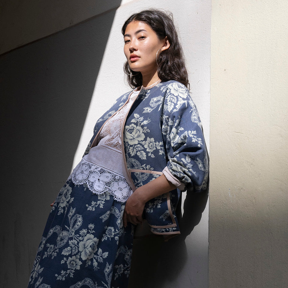 Bomber jean floral