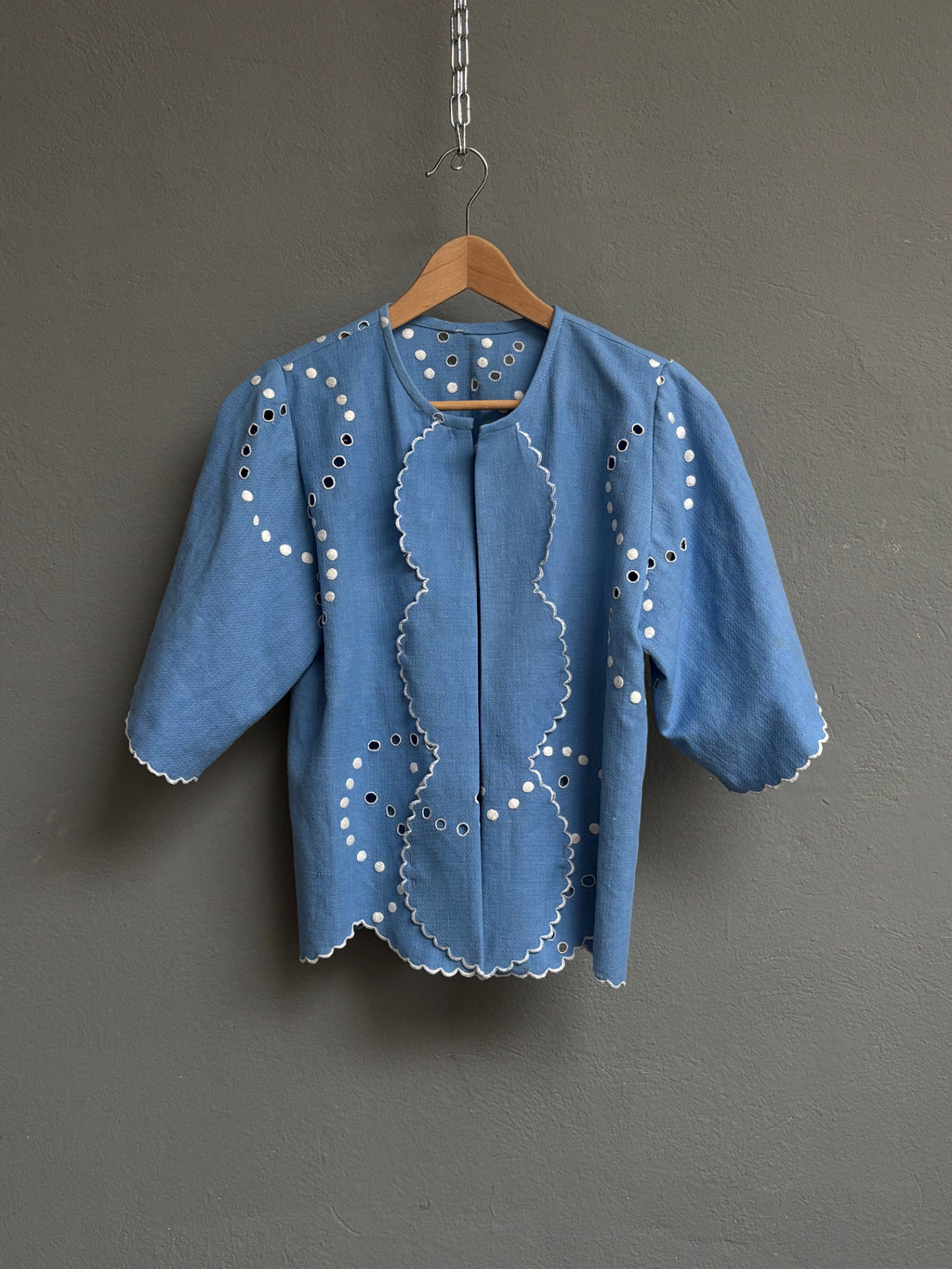 Top manche tulipe bleu
