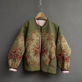 Bomber verte et brodée