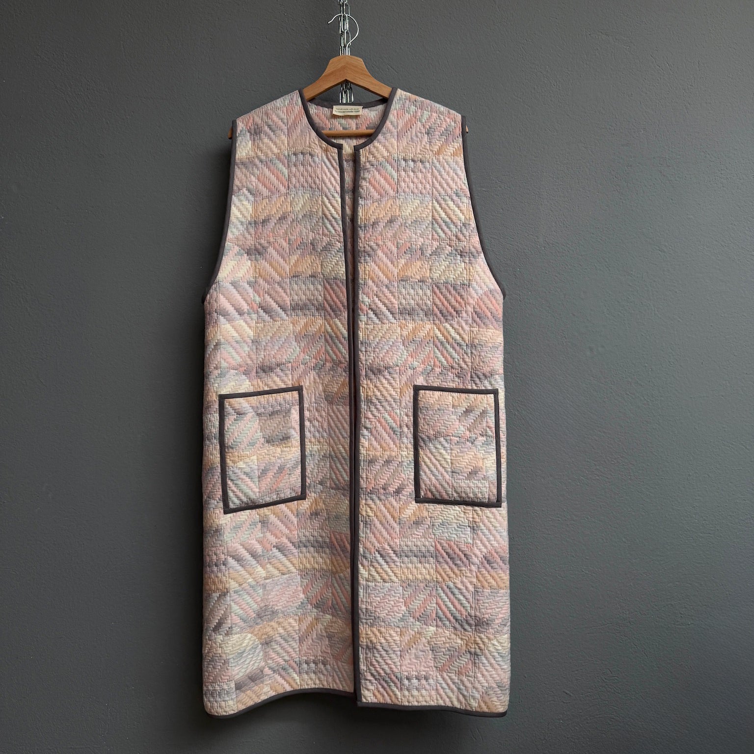 Gilet long patchwork