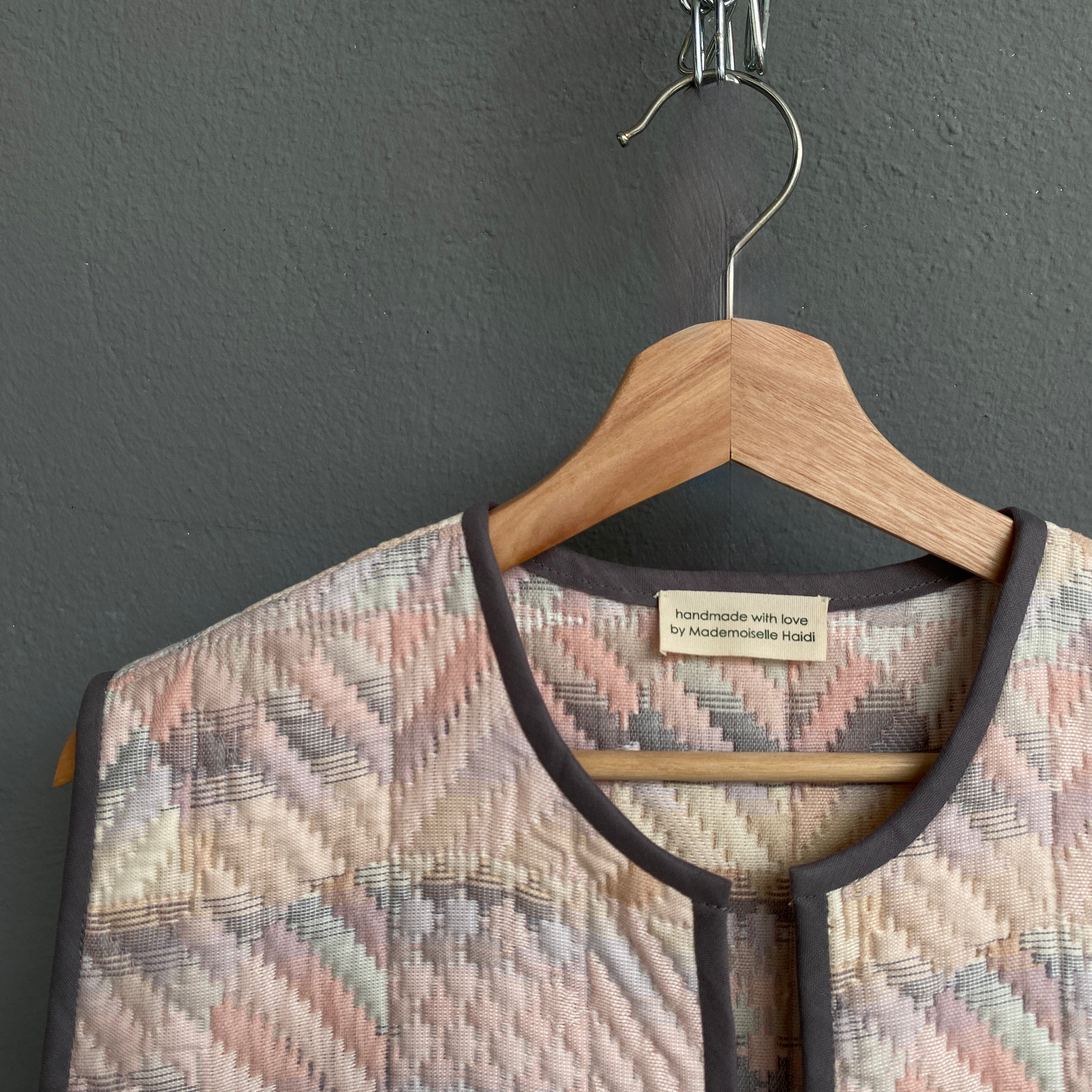 Gilet long patchwork
