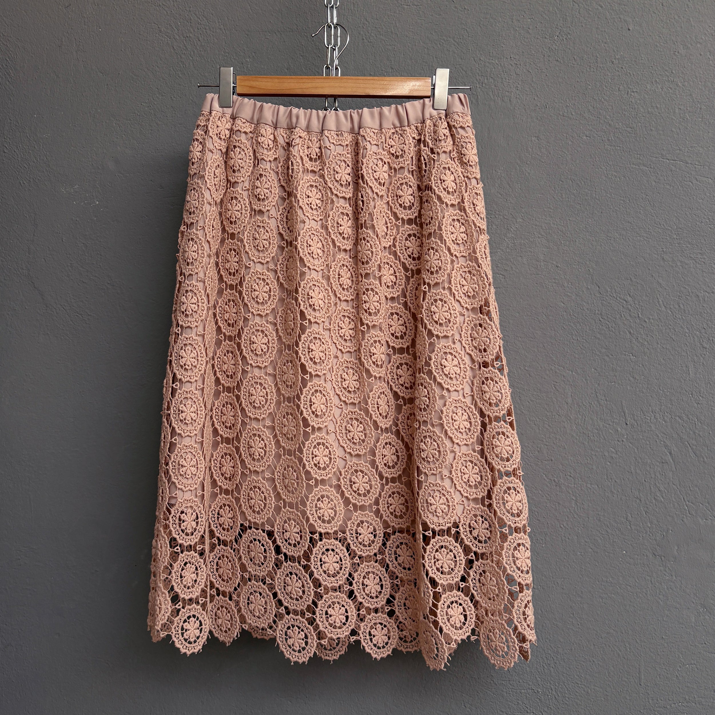 Jupe guipure rose
