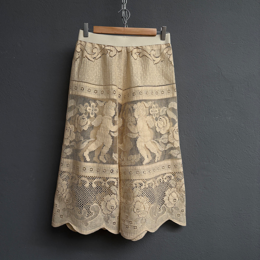 Pantacourt dentelle écrue