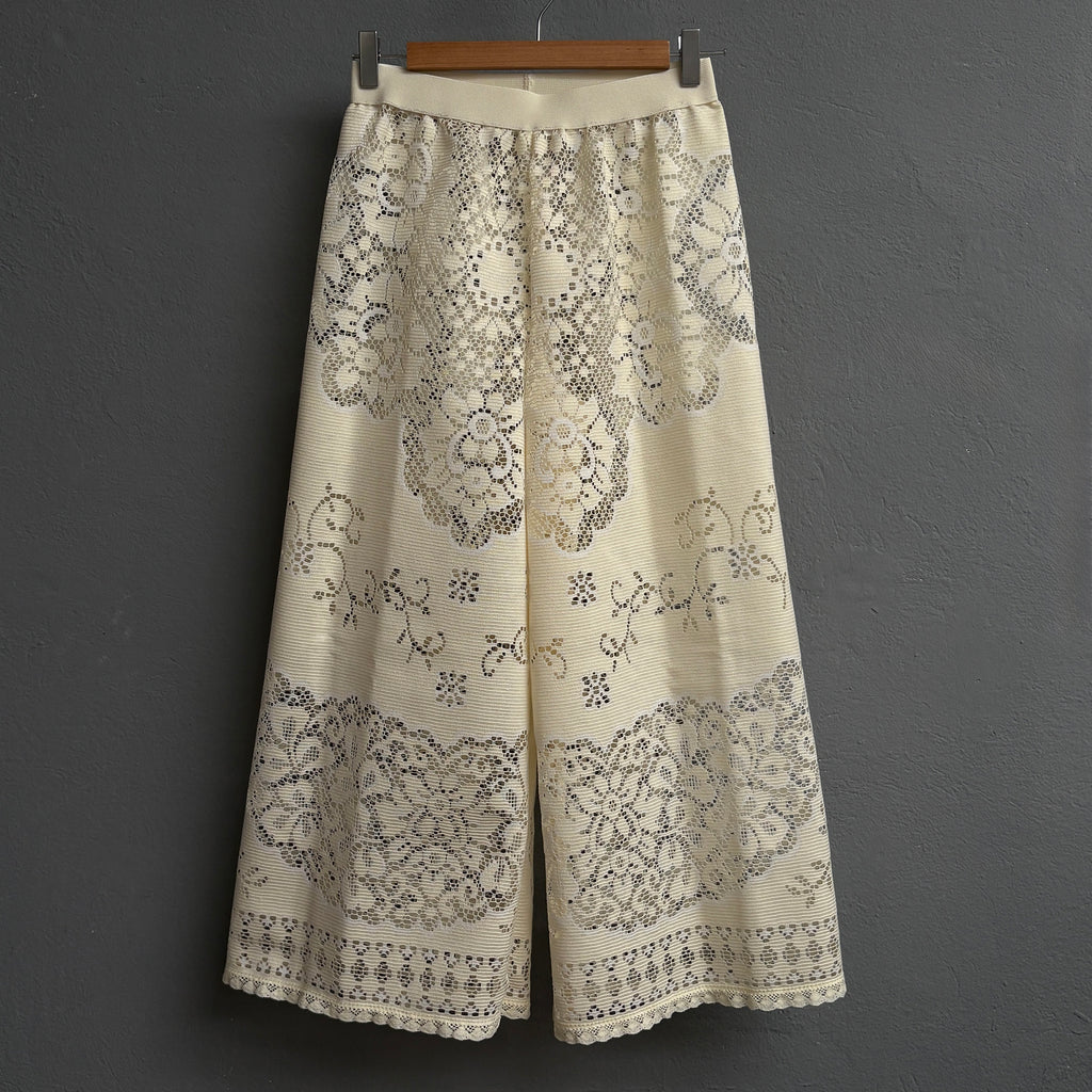 Pantalon en dentelle écrue